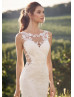 Ivory Lace Tulle Illusion Side Cutout Backless Wedding Dress